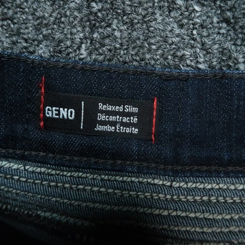 True Religion‎ Jeans Mens 44x34 Blue Geno Relaxed Slim Moto No Flap Dark Wash